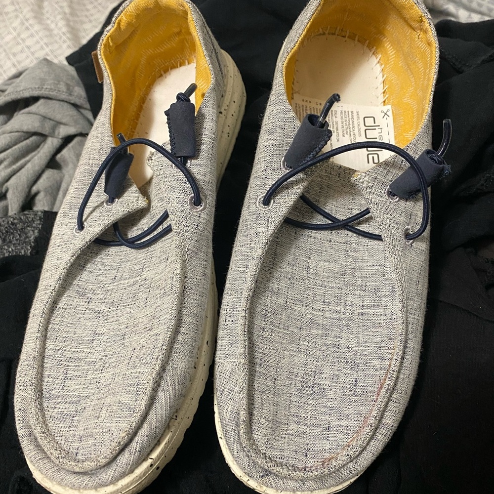 Hey Dude women's Blue and Yellow Loafers